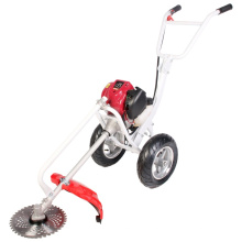 Trolley GX35 Gasoline 4 Stroke Hand Push Grass Cutter Machine Brush Cutter With Wheels